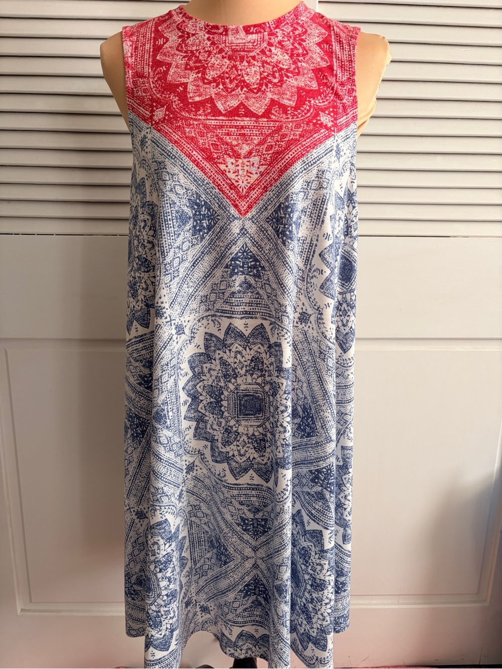 Sonoma Goods for Life Medium Sleeveless Dress red white blue Americana July 4th